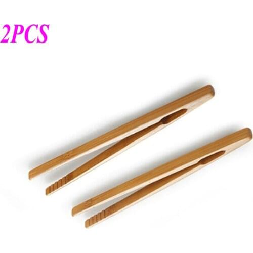 Wooden Toaster Bagel Bacon Squeezer Sugar Ice Tea Tongs 18CM 2Pcs Bamboo Teaware Tea Clips Wood Toast Tong