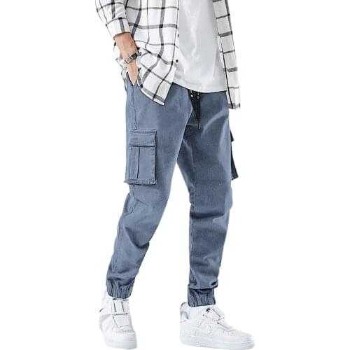 Oversized 8xl Multi-Pocket Blue Jeans Loose And Breathable Fat Casual Trousers Mens Large Size Work Pants