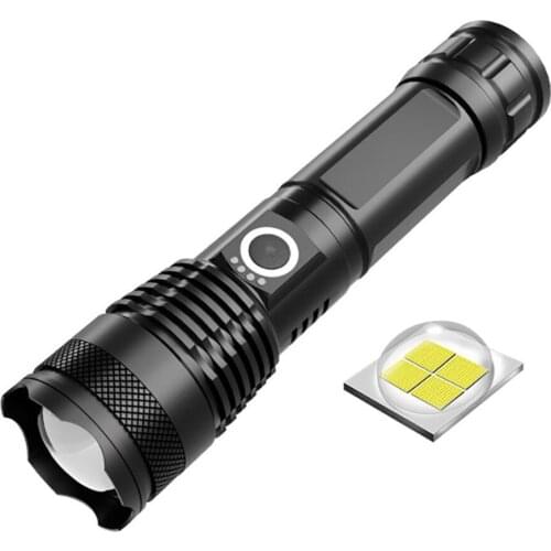 Flashlight Convenient Lighting Handheld LED Short For Camping Hiking Biking Stretch Power Display Glare Aluminum Alloy Outdoor