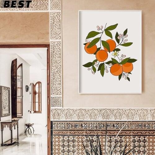 Fruit Market Orange Vintage Posters Prints Wall Art Nature Modern Canvas Painting Wall Pictures For Dining Room Kitchen Decor