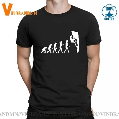Rock climbing Evolution T shirt men Evolution of Rock Climber T-shirt New Mountain Climb Tops Tee 70s 80s Trendy Leisure clothes