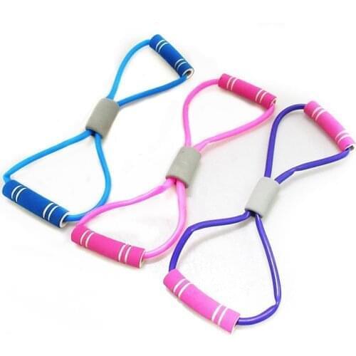 Hot Yoga Gum Fitness Resistance 8 Word Chest Expander Rope Workout Muscle Trainning Rubber Elastic Bands For Sports Exercise