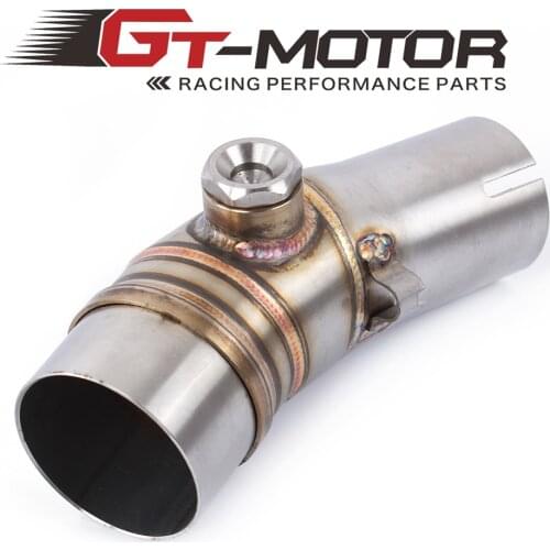 GT Motor - Motorcycle Exhaust Middle Pipe Round Muffler for Kawasaki ER6N 09-16 ER6F 09-16 NINJA650/R 09-16