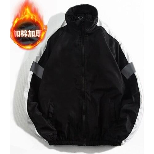 Cotton-padded Clothes Jacket Reflective Thick Jacket Coat Mens And Womens-Style Class Costume