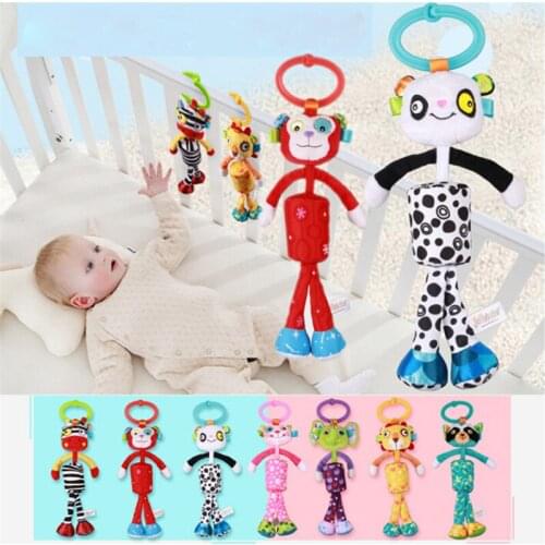 Animal Baby Ratlle Toy Soft Bed Hanging Wind Chimes Ringing Baby Hand Bell Plush Toys For Baby Kids
