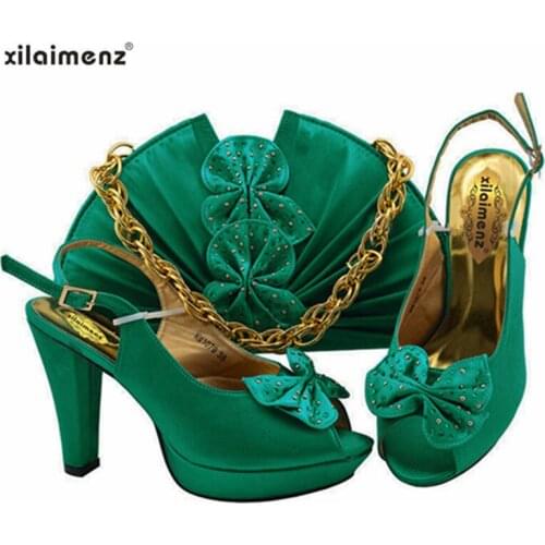 Special Style Shoes And Matching Bag Set African Style Pumps Shoes And Bag Set For Party Wedding in Teal Color