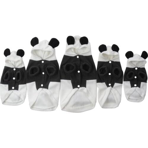 Panda Suit Hoodie Costume Pet Dog Clothes Cute Fleece Clothes Soft Warm Coat Jacket Cosplay Outwear Apparel for Dogs Cats Pet