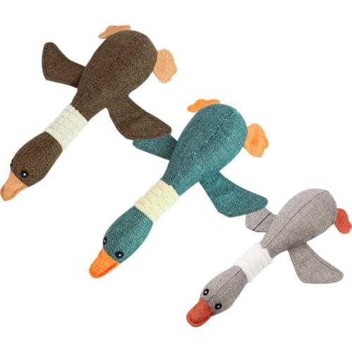 Cute Duck Pet Dog Sound Toys Solid Resistance To Bite Playable High Quality Plush Sounding Toy Blue Gray Brown Funny Pet Toy