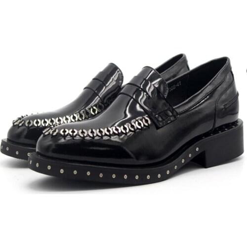 Hot New Style Oxford handmade Genuine leather High Top Round toe Shoes for men Fashion Black Loafers men shoes