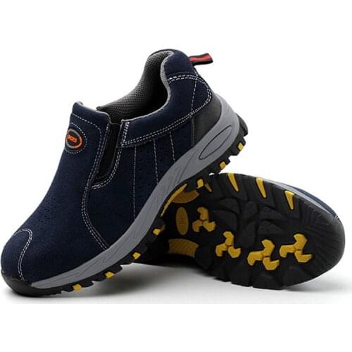 Men Steel Toe Safety Shoes Work Safety Shoes Lightweight Breathable Anti-smashing Work Shoes Anti-smashing Work Sneakers 2021