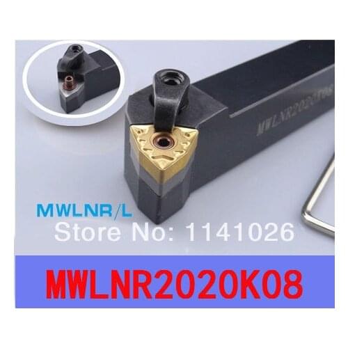 MWLNR2020K08 W-Type CNC Turning Lathe Machine Tools Lathe Cutting Tools External Turning Tool Holder 20*20*125mm