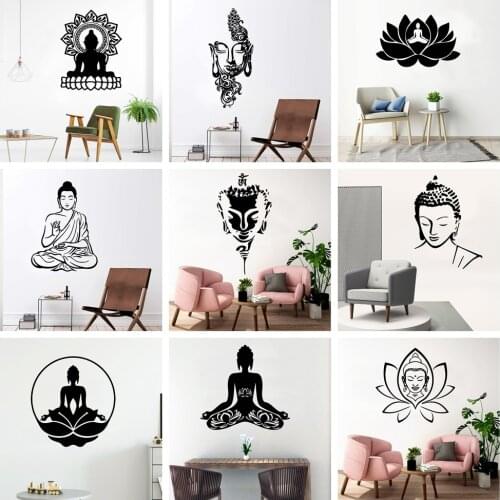 New Buddha Art Vinyl Wall Stickers Wallpaper For Living Room Home Decorative Religious Wall Decals Sticker Mural Wall Decor