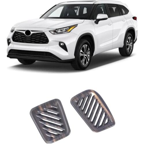 New Product 2PCS ABS Mahogany Instrument Panel Air Outlet Decoration Cover Accessories For Toyota Highlander XU70 LHD 2021 2022
