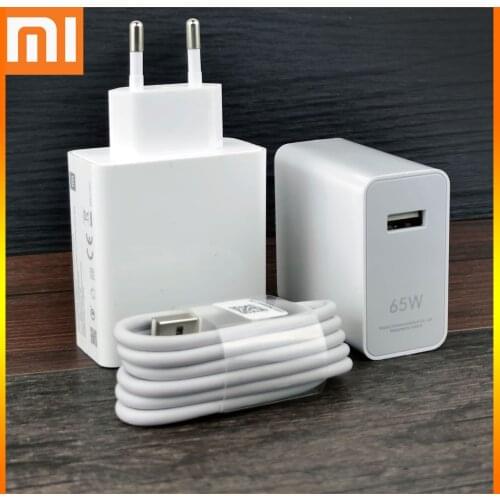 XiaoMi Mi 10 Pro Charger Original Quick 65W Max Fast TurboCharge Power adapter 5A C Cable apply to Mi Poco X3 M3 Redmi K40 K30 9