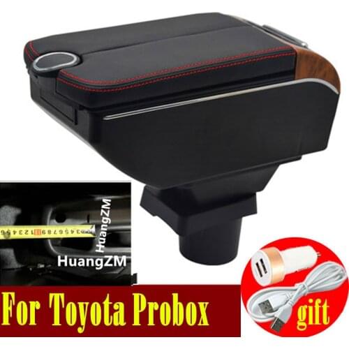 For Toyota Probox armrest box Double doors open 7USB Centre Console Storage Box Arm Rest