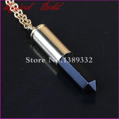 Nature Black Nature Gems Point Bullet Necklace Real Casing Gems Pendant Drusy Quartz Druzy Pendant Necklace