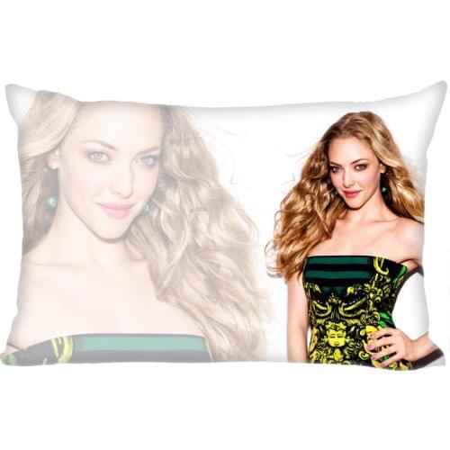 Hot Sale Amanda Seyfried Rectangle Pillowcase Custom Home textile Zipper Pillowcase Pillow Cover Size 45x35cm (one side) Print