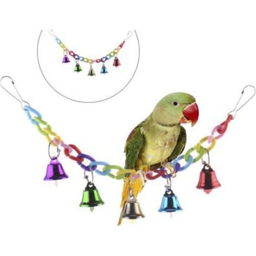 Pet Colorful Bird Hanging Toy Parrot Swing Cage Toy for Parakeet Budgie Lovebird Bird Chew Toy