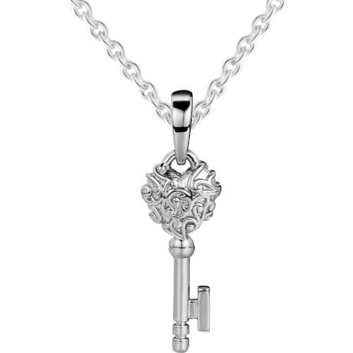 Regal Key Necklace 100% 925 Sterling Silver Jewelry Free Shipping