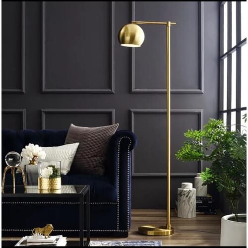 Retro Metal Decorative Rustic Gold Hood Floor Lamp