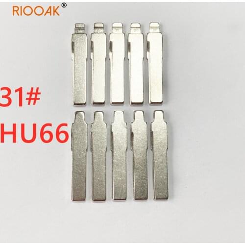 RIOOAK #31 HAA HU66 Blade Remote Folding Flip Blank Replacement Car Key Blade For Vw Passat Bora Skoda Seat For Audi A6 A4 Q3 TT