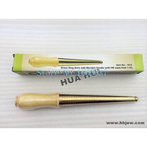 Free shipping JEWELLERY MAKING TOOL- 10" BRASS RING SIZER STICK Ring Gauge HK SIZE 1-33