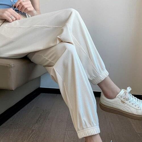 Sleep Bottoms Trousers Home Clothes for Women Pajamas Sleepwear Cotton Summer Pants Light Loose Harem Plus Size Female Underwear