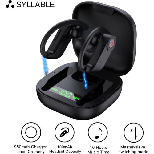 SYLLABLE PowerHBQ Pro TWS 10 hours headset bass True Wireless Stereo noise reduction SYLLABLE Earphones Volume control earbuds