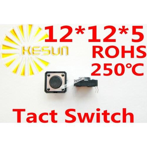 1000PCS DIP 12X12X5MM Tactile Tact Push Button Micro Switch Momentary ROHS