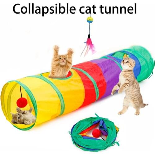 Practical Cat Tunnel Pet Tube Collapsible Play Toy Indoor Outdoor Kitty Puppy Toys for Puzzle Exercising Hiding Training and R