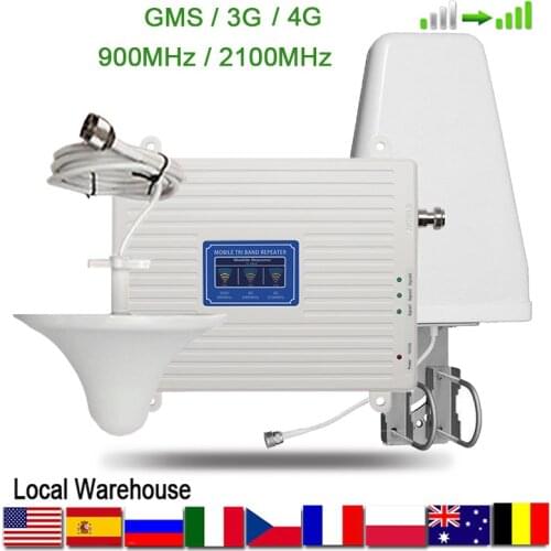 Signal Amplifier GSM 3G 4G LTE Cell Phone Signal Booster Tri Band Mobile Signal Amplifier Cellular Repeater GSM DCS WCDMA