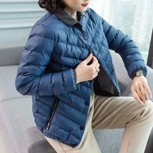 Winter Clothes Women Down Cotton Coat Warm Parkas Plus Size Spliced Short Jacket Single-breasted Casual Outwear Casaco Feminino