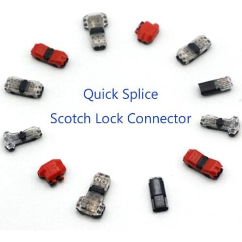 5pcs I/T Type 1pin 2pin Quick Splice Scotch Lock Wire Connectors for Terminals Crimp 22-18AWG Wiring LED Strip Car Audio Cable
