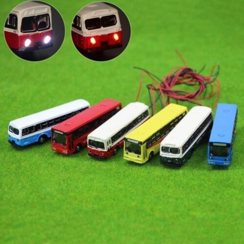 6pcs/lot 1/100 1/150 scale model bus Toy Metal Alloy Diecast bus Model Miniature Scale model for train layout scenery