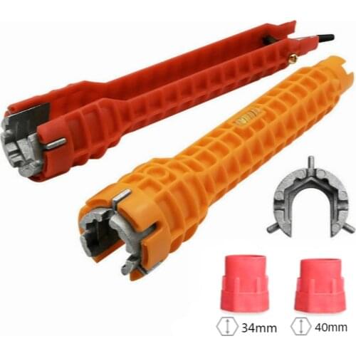 8 In 1 Basin Flume Wrench Faucet Sink Installer Plumbing Tool Repair Hand Tool For Toilet Bowl Bathroom Kitchen Plumbing Removal