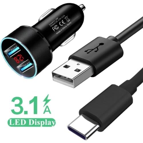 Fast Car Charger USB Phone Charger For Xiaomi Mi POCO X3 NFC M3 11 lite 10 9 Redmi Note 10 9 8 Pro Type C Car Charger Cable