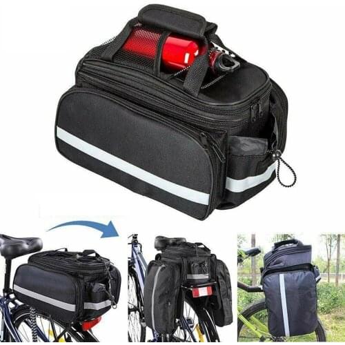 Bicycle 3 in 1 Trunk Bag Road Mountain Bike Bag Cycling Double Side Rear Rack Luggage Carrier Tail Seat Pannier Pack