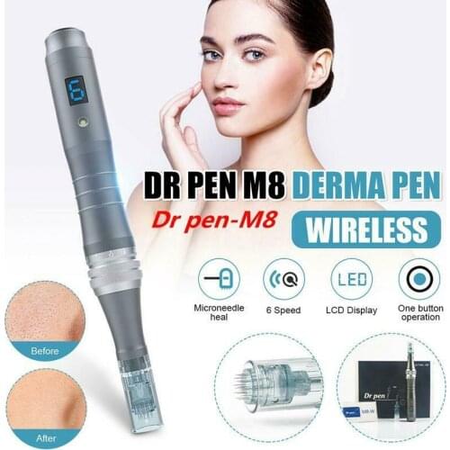 FDA Dr Pen Ultima M8 With 2PCS Cartridges Wireless Derma Pen Skin Care Kit Microneedle Home Use Beauty Machine