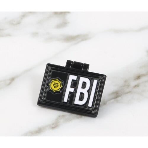 FBI Pins Special Agent Brooches Flip Cover Metal Badges Denim Jackets Bags Hats Backpack Accessories Movie jewelry