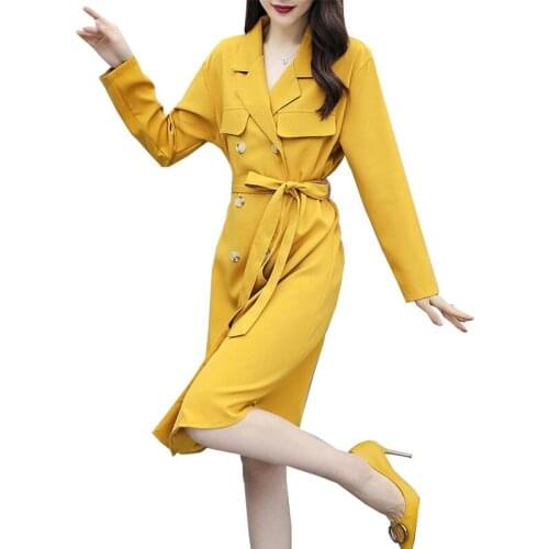 Women Plus Size Trench Coat 2021Ｎew Female Spring Autumn Windbreaker Female Outwear Oversize itself Fashion Long Coat 4XL C778
