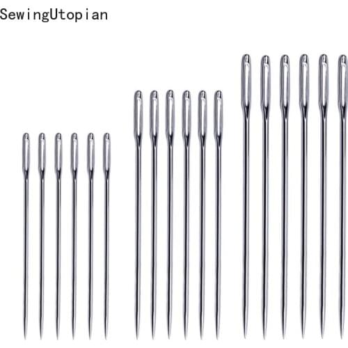 100PCS 52/60/65mm Knitters Wool Large Eye Blunt Needles for Threading Darning Sewing EmbroideryStainless Steel Big Eyes Needle