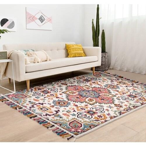 India Imported Wool Handmade Carpet Living Room Morocco Style Carpet Bedroom Thick Area Rugs Soft Girls Tassel Rugs and Carpet