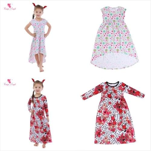 Kaiya Angel Flower Girl Dresses 2018 Summer Style Kids Dresses Floral Children Clothing Princess Party Dress for Girls Wholesale