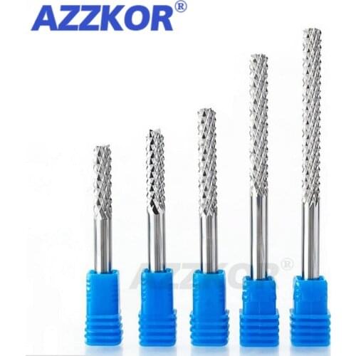 PCB Milling Cutter End Mill AZZKOR Tungsten Steel Corn Milling Cutter Cnc Engraving Cutting Milling Tool Spiral Engraving Cutter