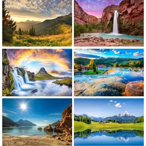 Laeacco High Mountain Waterfall Rock Natural Scene Baby Children Photographic Backgrounds Photography Backdrops For Photo Studio