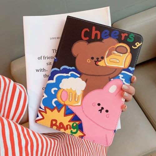 Cute Cheers Animals Holiday Soft Tablet Protective Case For iPad Air 1 2 3 Mini 4 5 Pro 2017 2018 2019 2020 Cover