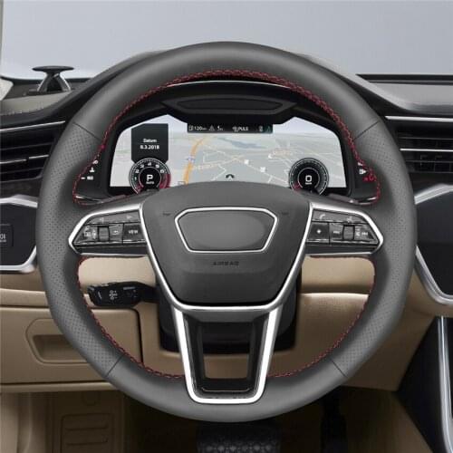 DIY Anti-Slip Wear-Resistant Steering Wheel Cover For Audi A6 (C8) Avant Allroad 2018-2019 A7 (K8) 18-19 Car Interior Decoration