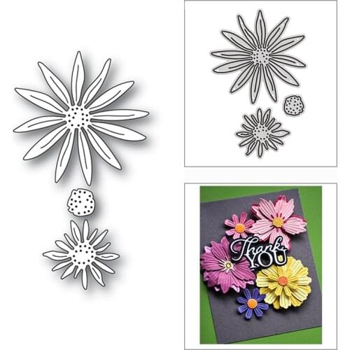 New 2021 Layering Daisy Flower Plant Metal Cutting Dies for DIY Scrapbooking and Card Making Decorative Embossing Craft No Stamp