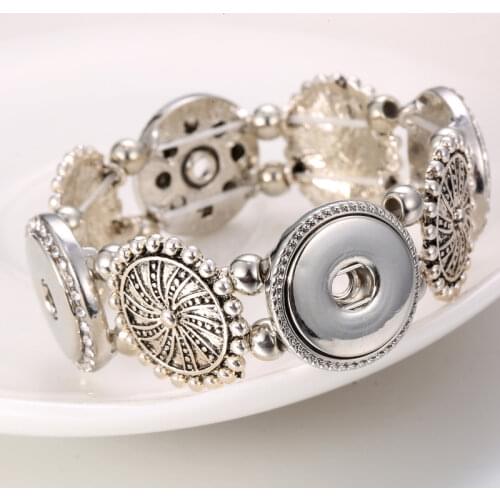 New Snap Jewelry Bracelets Rhinestone Leather Snap Button Bracelet for Women Men Fit Snaps Button Jewelry Charm Bracelet