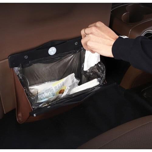 Car Seat Back Organizer PU Leather Garbage Storage Bag Car Organizer Accessories for Mercedes-Benz all class A B C E S G M ML
